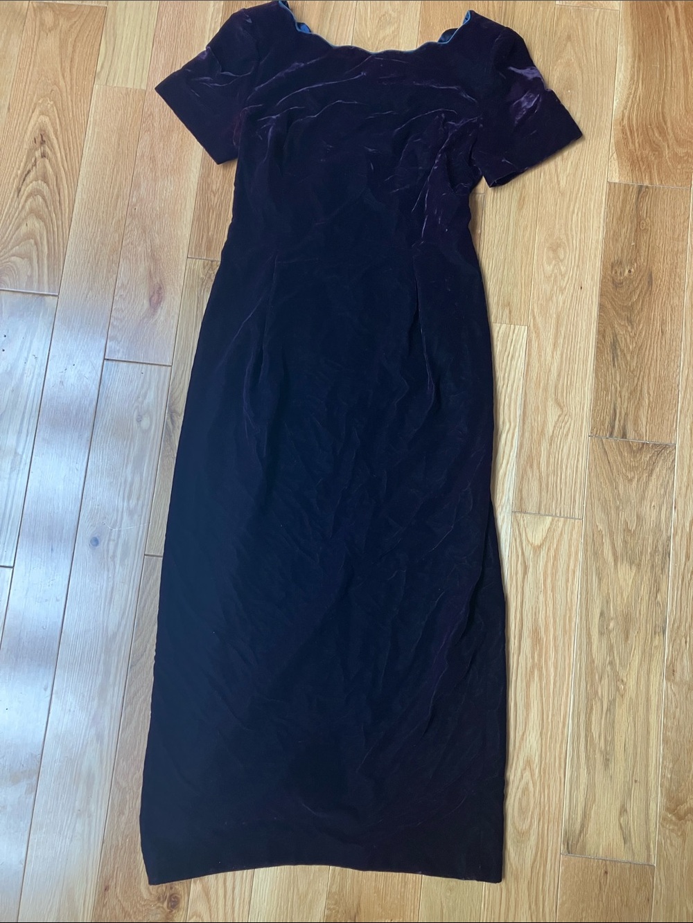 Vintage Maggy London Plum Velvet Maxi Dress